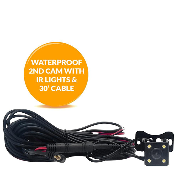 2 Camera 1080P Trucker Dash Cam - Record 2 Viewpoints at Once! Add GPS to Track Speed/Location!