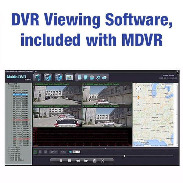 MDVR 720P 3-4 Camera DVR System - Includes 3 Cams (can add 4th), 7" LCD, 64GB & GPS!