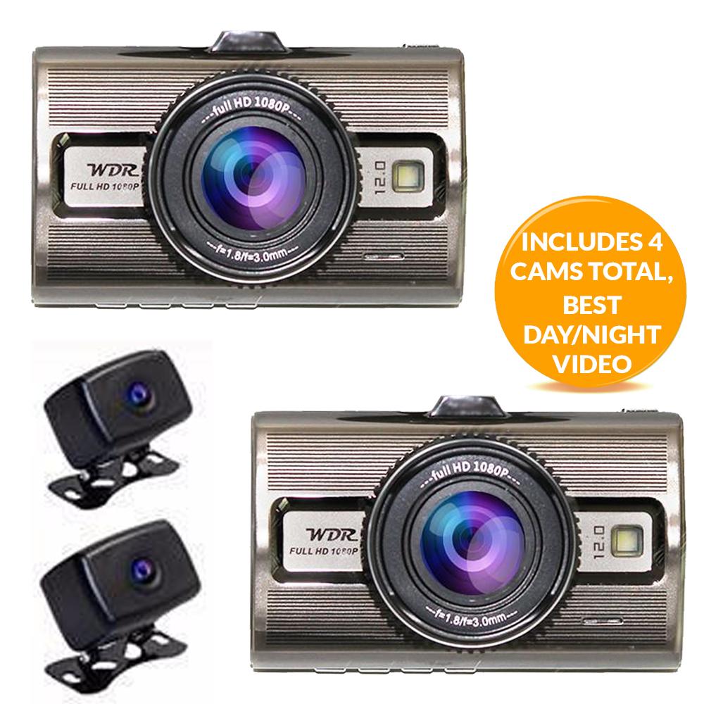Dash Camera - Prime 4 - Includes 4 Cams (2 outdoor cam)! Best Day/Night Video! FREE Shipping!