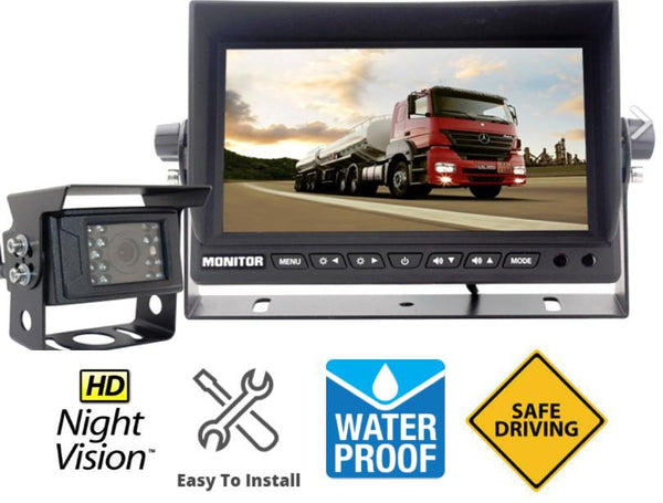 Wired Heavy Duty Backup Camera System with 7" LCD! Optional 2nd Cam Available! FREE Shipping